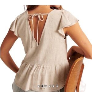 Abercrombie flutter sleeve peplum shirt